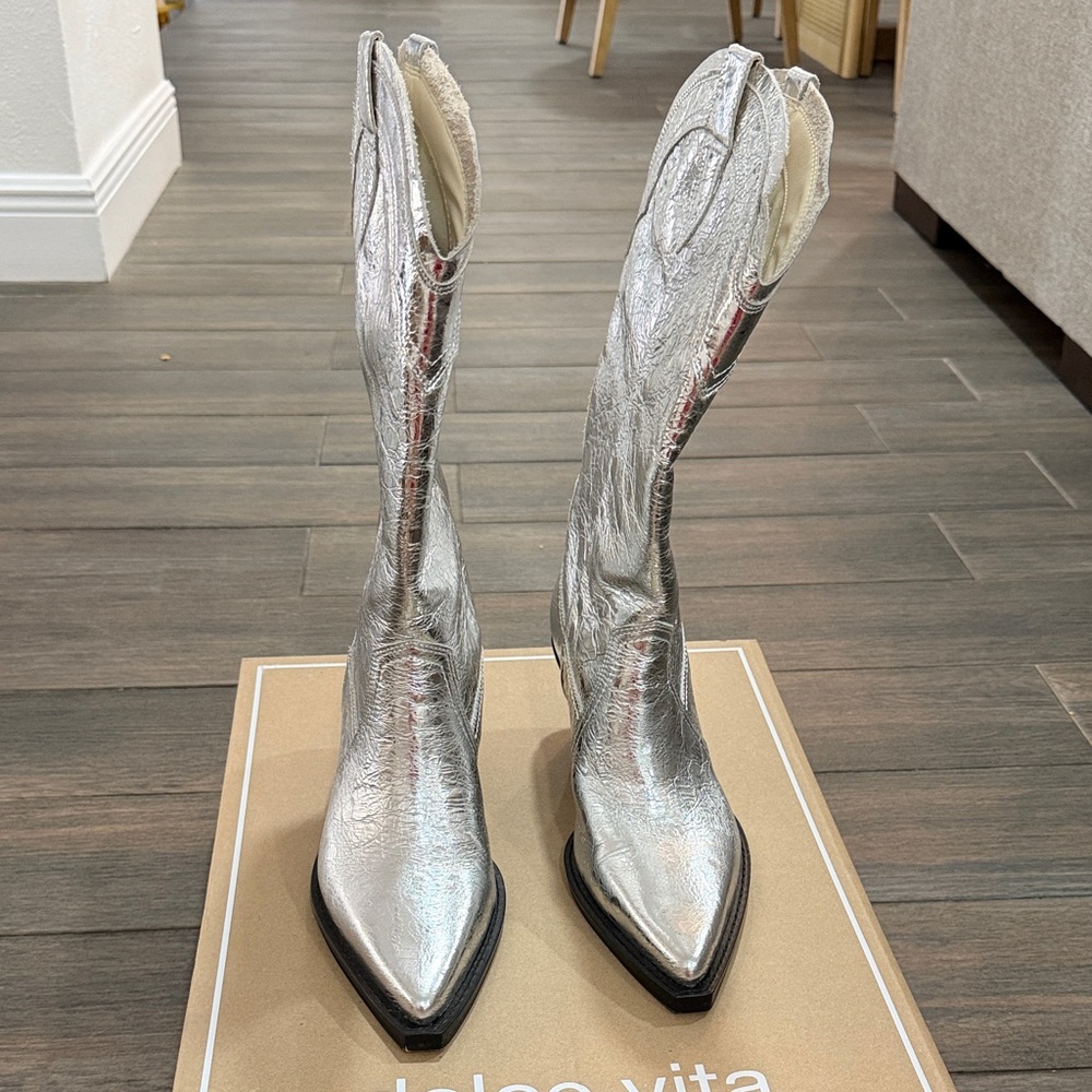 Dolce Vita Silver Heeled Boots